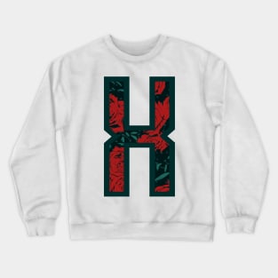 Modern Rose Floral Initial Name Alphabet - Letter X Crewneck Sweatshirt